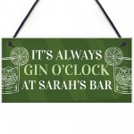 Personalised Home Bar Sign Gin Gift Hanging Gin Bar Sign Alcohol