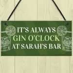 Personalised Home Bar Sign Gin Gift Hanging Gin Bar Sign Alcohol