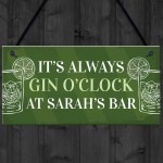 Personalised Home Bar Sign Gin Gift Hanging Gin Bar Sign Alcohol