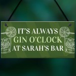 Personalised Home Bar Sign Gin Gift Hanging Gin Bar Sign Alcohol