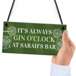 Personalised Home Bar Sign Gin Gift Hanging Gin Bar Sign Alcohol