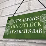 Personalised Home Bar Sign Gin Gift Hanging Gin Bar Sign Alcohol