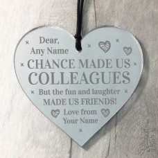 Personalised Chance Made Us Colleague Mirror Heart Leaving Gift
