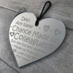 PERSONALISED Colleague Mirror Acrylic Heart Leaving Gifts