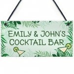 Personalised COCKTAIL BAR Sign Home Bar Plaque Alcohol Gift