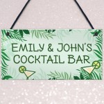 Personalised COCKTAIL BAR Sign Home Bar Plaque Alcohol Gift