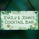 Personalised COCKTAIL BAR Sign Home Bar Plaque Alcohol Gift