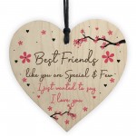 Best Friends Gift Wood Heart Friendship Gift Birthday Gift
