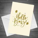 Hello Baby Card Baby Shower Card New Baby Boy Girl Card Parent