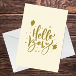Hello Baby Card Baby Shower Card New Baby Boy Girl Card Parent