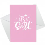 New Baby Girl Card Congratulations Parents It's a Girl Card