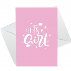 New Baby Girl Card Congratulations Parents It's a Girl Card