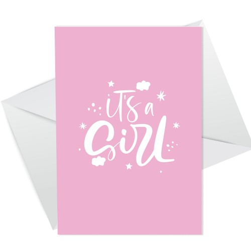 New Baby Girl Card Congratulations Parents It's a Girl Card