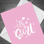 New Baby Girl Card Congratulations Parents It's a Girl Card