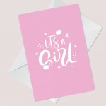 New Baby Girl Card Congratulations Parents It's a Girl Card