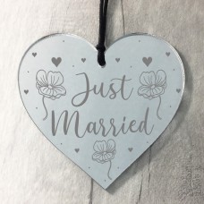 Handmade Wedding Sign Hanging Heart Just Married Acrylic Heart