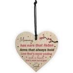 Birthday Christmas Wood Mummy Gift Hanging Heart Personalised