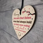 Birthday Christmas Wood Mummy Gift Hanging Heart Personalised