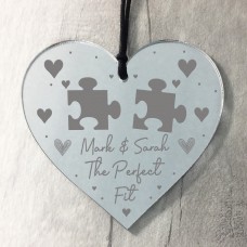 Personalised Gift for Her Him Girlfriend Wife Heart Puzzle Gift
