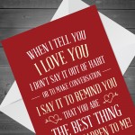 Anniversary Card For Boyfriend Girlfriend Husband Love Quote