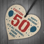 Funny 50th Birthday Gifts Novelty Wood Heart Gift For Him Her