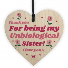 Best Friend Plaque Hanging Wooden Heart Unbiological Sister Gift
