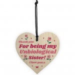 Best Friend Plaque Hanging Wooden Heart Unbiological Sister Gift