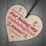 Best Friend Plaque Hanging Wooden Heart Unbiological Sister Gift
