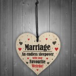 Marriage Endless Sleepover Funny Wood Heart Anniversary Gift 