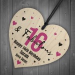 16 And Fabulous Gift Wood Heart Personalised 16th Birthday Gift