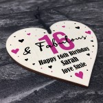 16 And Fabulous Gift Wood Heart Personalised 16th Birthday Gift