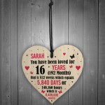 Personalised 16th Birthday Gift Wooden Heart Keepsake Funny Gift