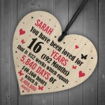 Personalised 16th Birthday Gift Wooden Heart Keepsake Funny Gift