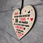 Personalised 16th Birthday Gift Wooden Heart Keepsake Funny Gift
