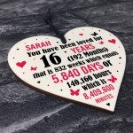 Personalised 16th Birthday Gift Wooden Heart Keepsake Funny Gift