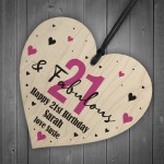 21 And Fabulous Gift Wood Heart Personalised 21st Birthday Gift