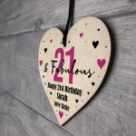 21 And Fabulous Gift Wood Heart Personalised 21st Birthday Gift