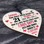 Personalised 21st Birthday Gift Wooden Heart Keepsake Funny Gift