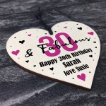 30 And Fabulous Gift Wood Heart Personalised 30th Birthday Gift