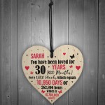 Personalised 30th Birthday Gift Heart Keepsake Gift For Women