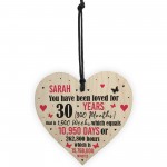 Personalised 30th Birthday Gift Heart Keepsake Gift For Women
