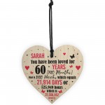 Personalised 60th Birthday Gift Wooden Heart Keepsake Funny Gift