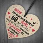 Personalised 60th Birthday Gift Wooden Heart Keepsake Funny Gift