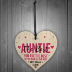 Novelty Auntie Gift Personalised Heart Birthday Christmas