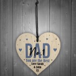 No 1 Dad Gift Personalised Hanging Heart Birthday Christmas Gift