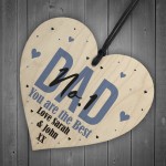 No 1 Dad Gift Personalised Hanging Heart Birthday Christmas Gift