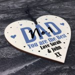 No 1 Dad Gift Personalised Hanging Heart Birthday Christmas Gift