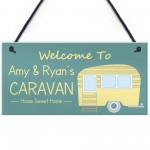 Caravan Door Sign Personalised Hanging Plaque Caravan Accessory