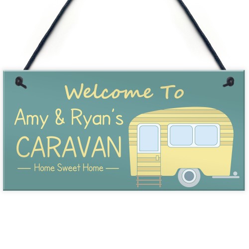 Caravan Door Sign Personalised Hanging Plaque Caravan Accessory