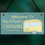 Caravan Door Sign Personalised Hanging Plaque Caravan Accessory